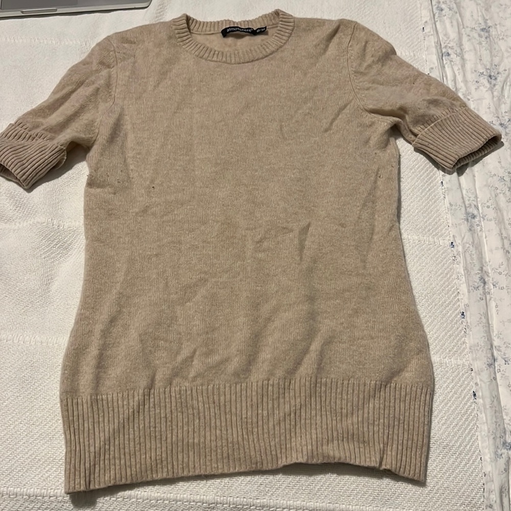 Cashmere short sleeve sweater